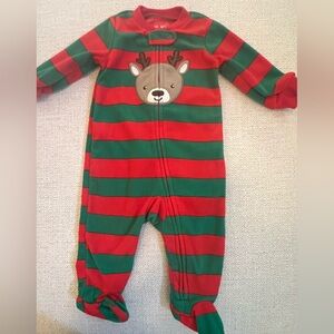 CARTER’S XMAS REINDEER FLEECE BABY SLEEPER. 6 MONTHS